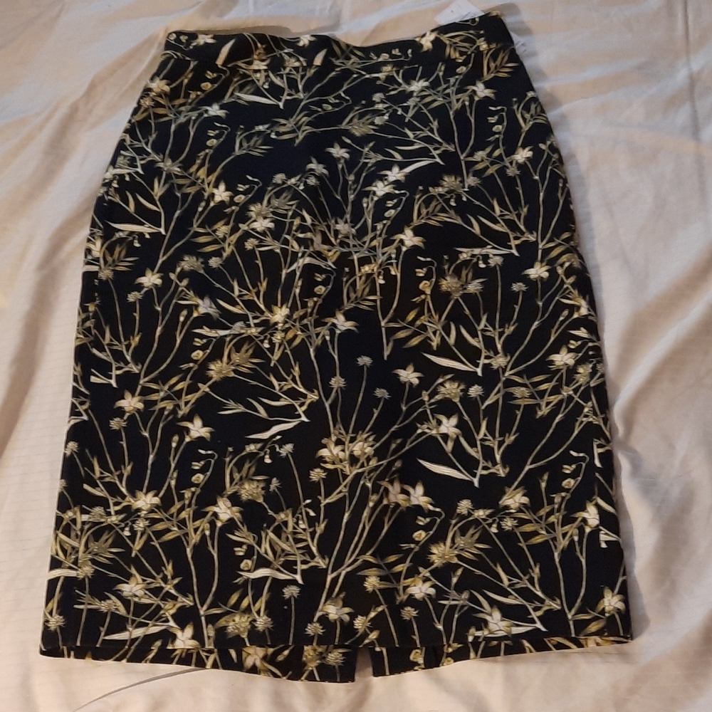 Banana Republic black w/ gold wild flowers